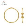 GFR008 Heart Bow Stacking Ring in 14k Gold Filled two hearts everyday thin knuckle ring ready to wear luxem